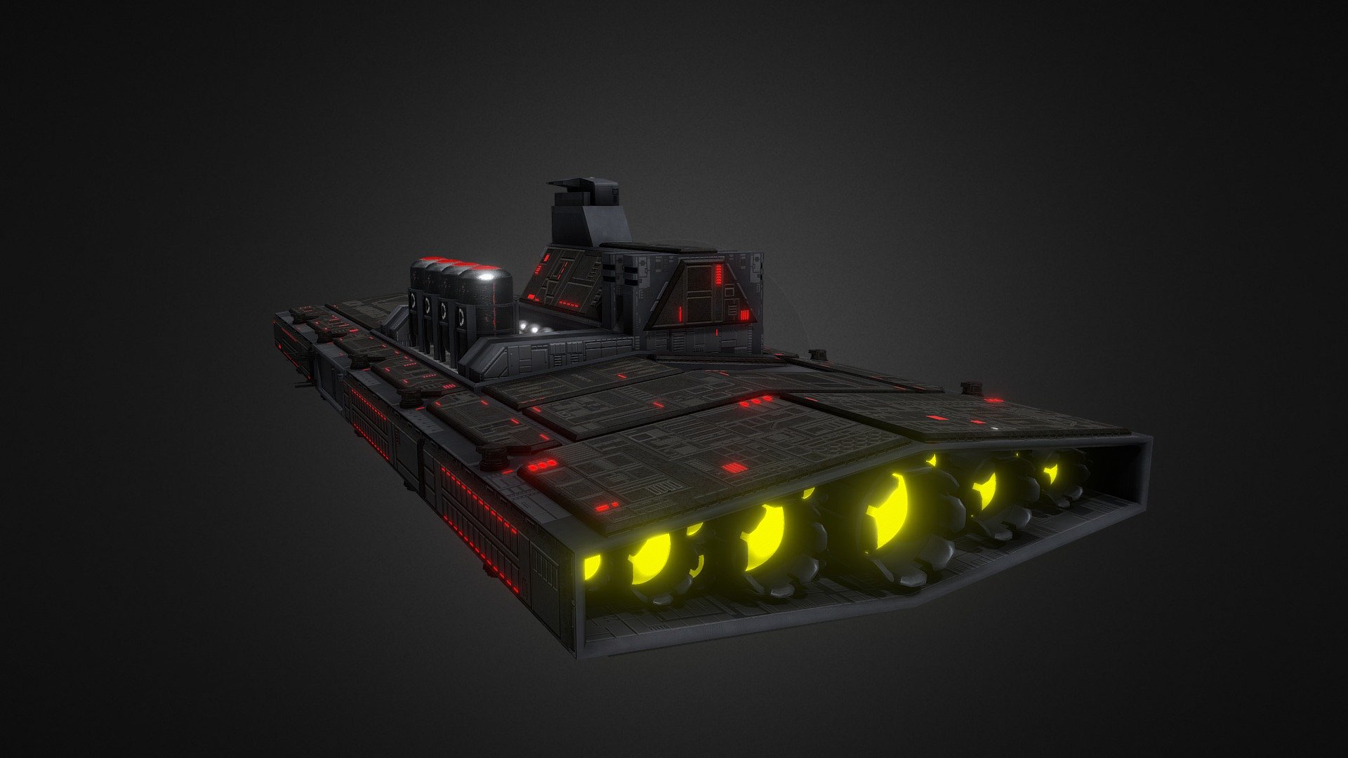 Capital Ship Mnemnosyne Low Poly