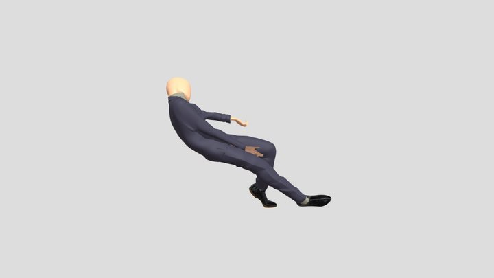 Mannequin In A Suit Sitting (Low To High Poly) 3D Model