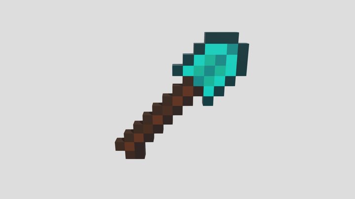 Diamond Shovel in Minecraft 3D Model