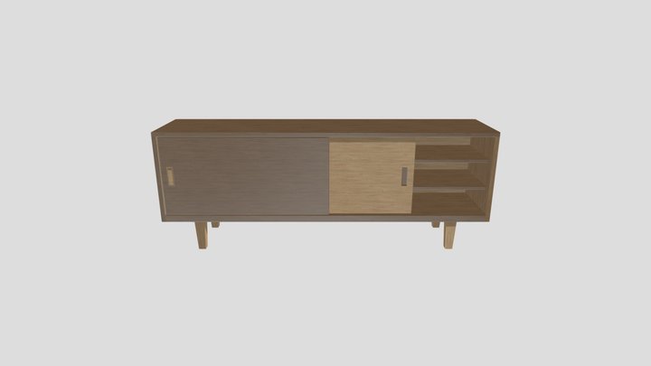 Console Table Wooden Sliding – Free 3D Model STL