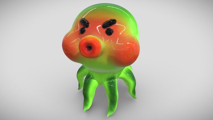 Angry Octopus 3D Model