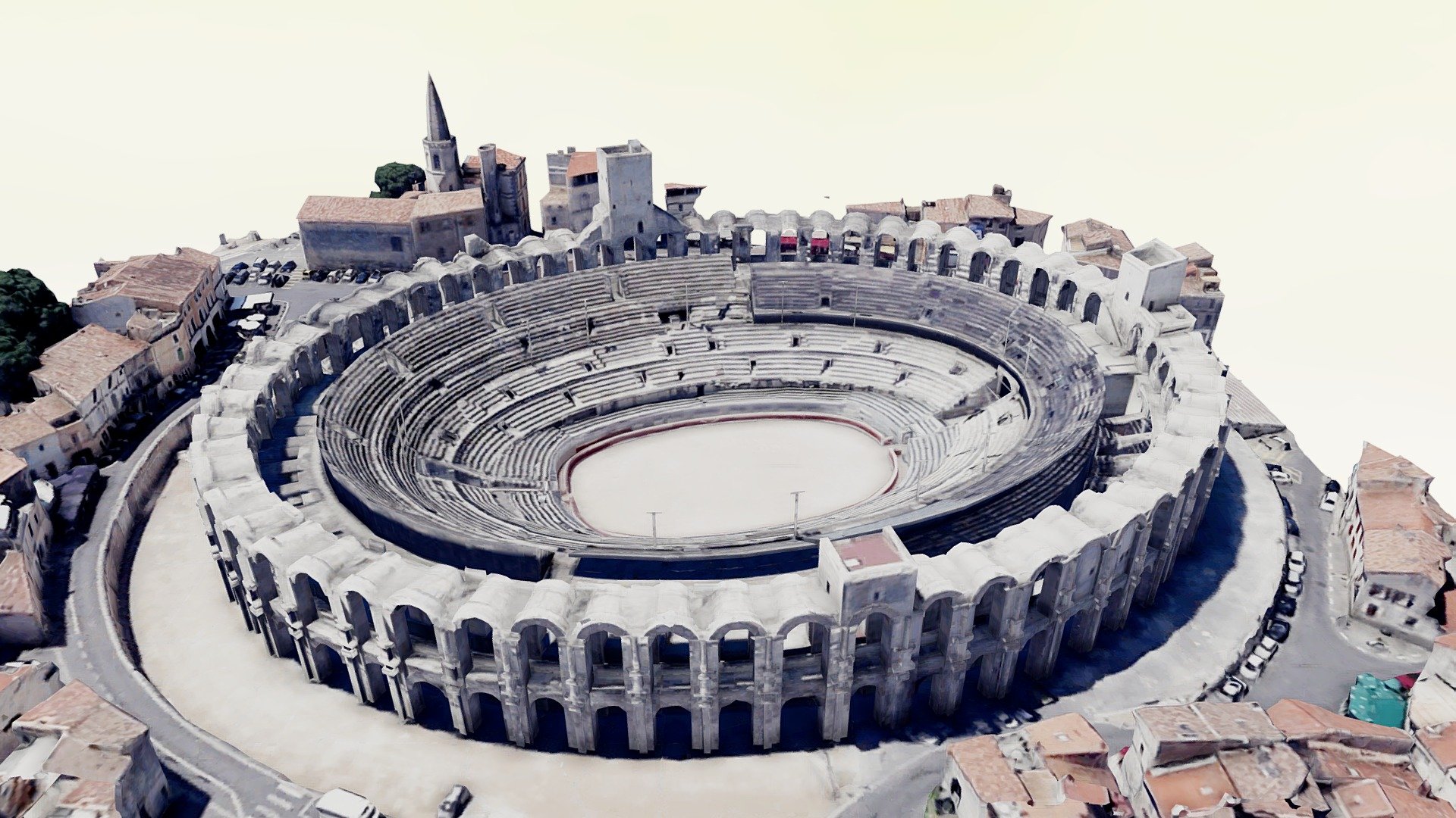 Arles,roman,circus,amphitheater,colosseum,map