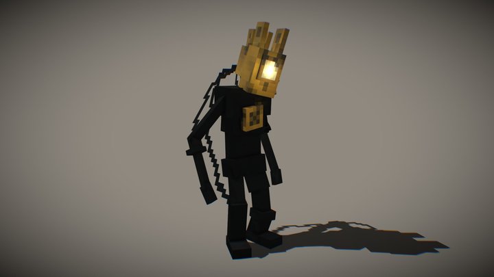 Модель Прожекториста в стиле Minecraft ! 3D Model