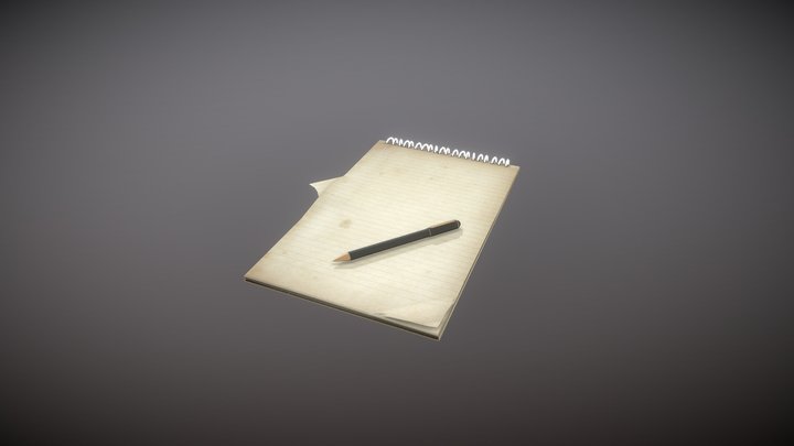 Pen and Notebook Props | Game Ready 3D Model – Free 3D Model STL