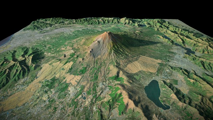 Mount Fuji - Japan (Summer Version) 3D Model