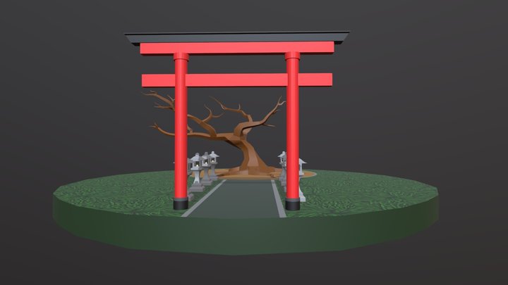 Cherry Blossom Scenery 3D Model