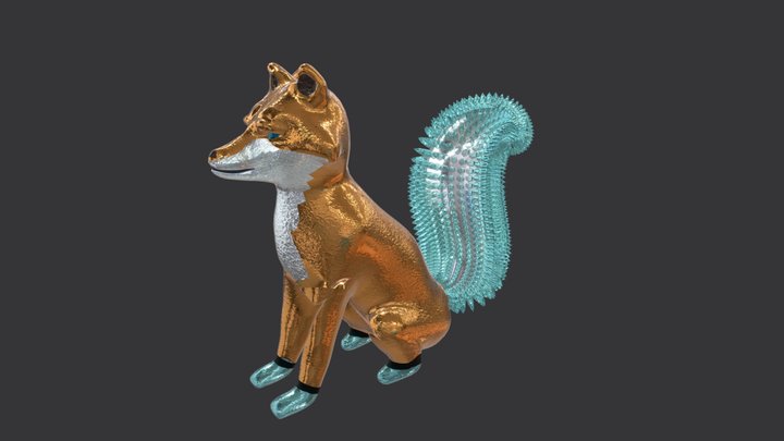 Jensen the Crystal Tailed Fox 3D Model