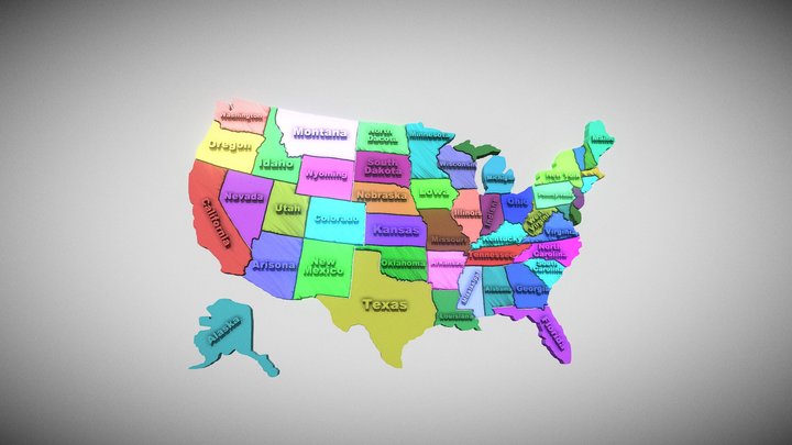 USA map 3D Model