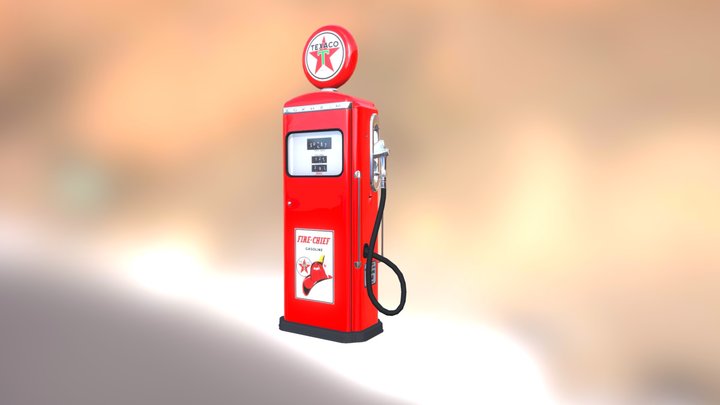 Vintage Gas Station 3D Model