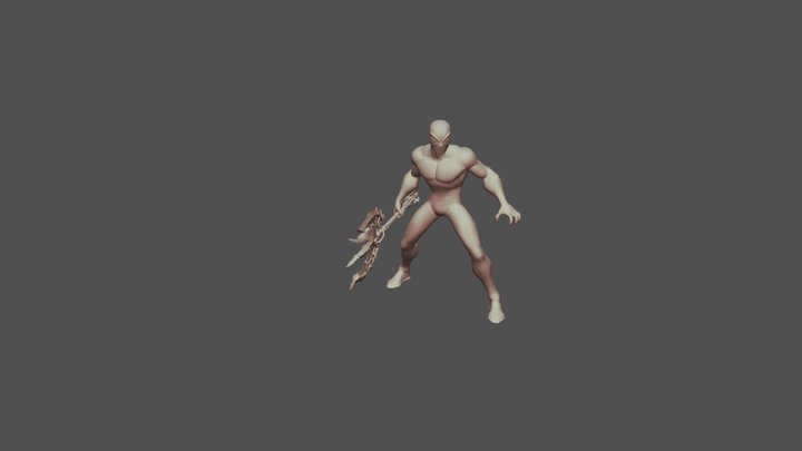 Idle with Weapon, 1-Handed 3D Model