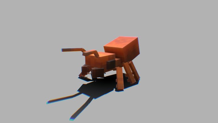 Red Worker Ant 3D Model