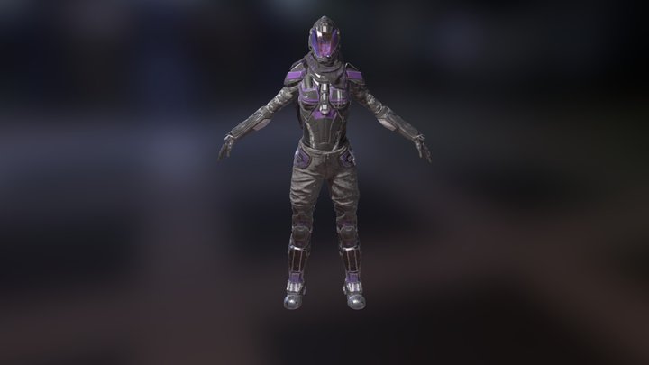 SciFi Female Armor 3D Model