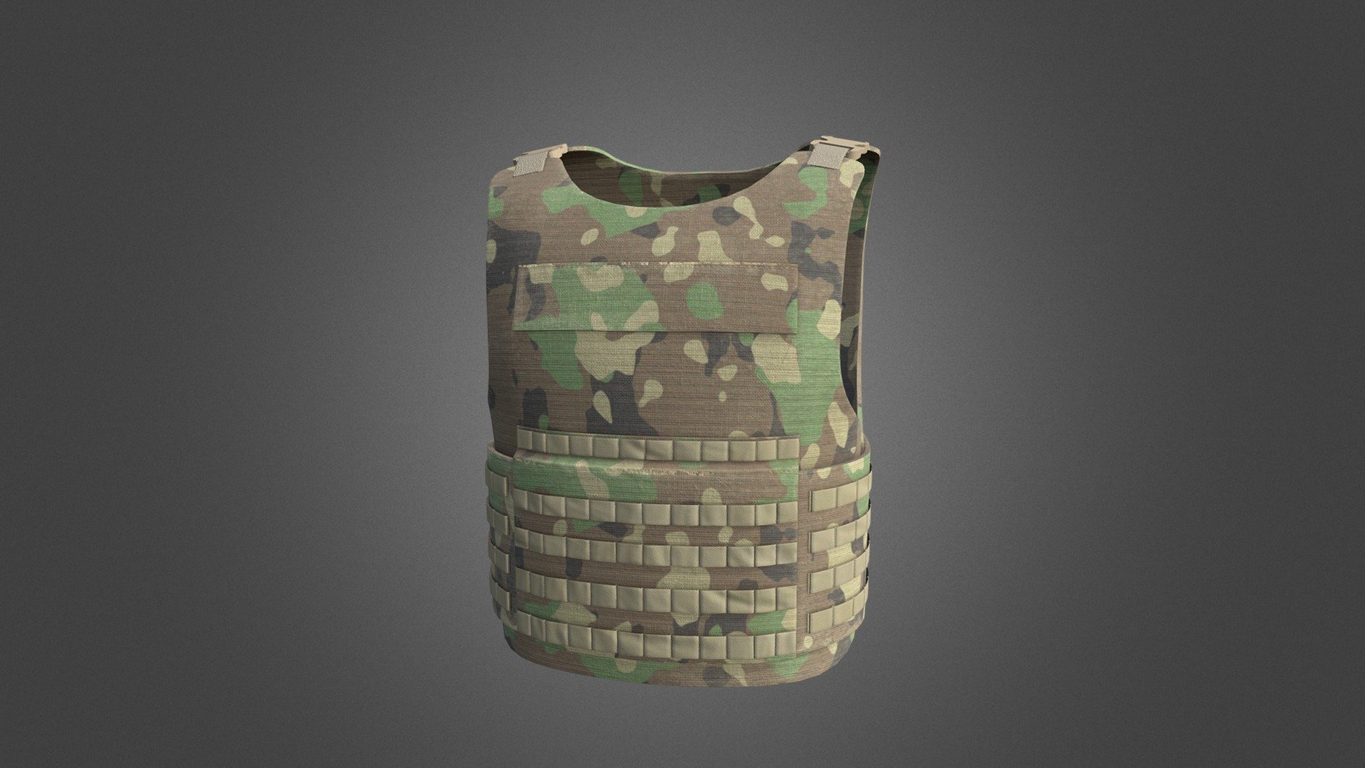 Military Flak Jacket - Bullet Proof Vest 3D Model by Vitamin