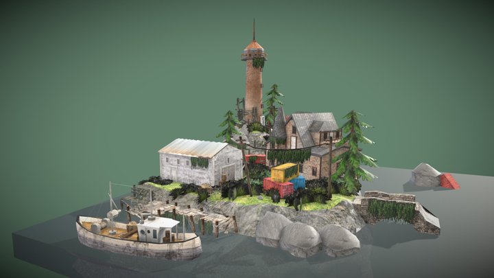 DAE diorama - by the ocean 3D Model