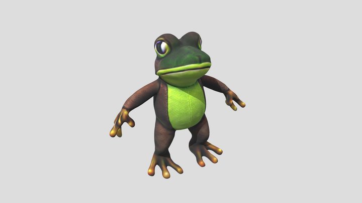 Russ Berrie Frog Plush VRChat Avatar AI 3D Model