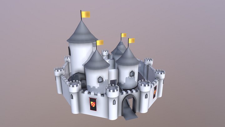 Low Poly Castle 3D Model