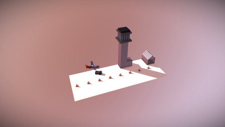 Airport Low Poly 3D Model