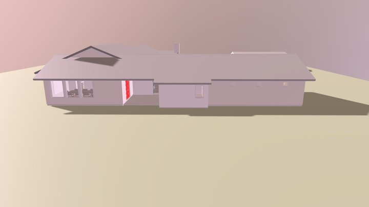 Midcentury Model House For Large Texas Lot 3D Model