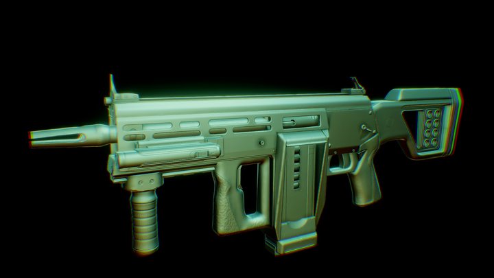 Automatic Shotgun Volkodav-12KSM Model M002 3D Model