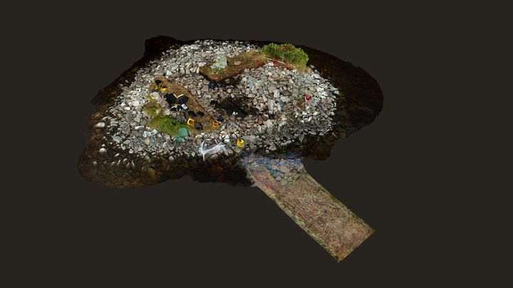 Loch Bhorgastail crannog + underwater trench 3D Model
