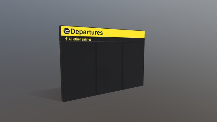Airport Departure Board 3D Model