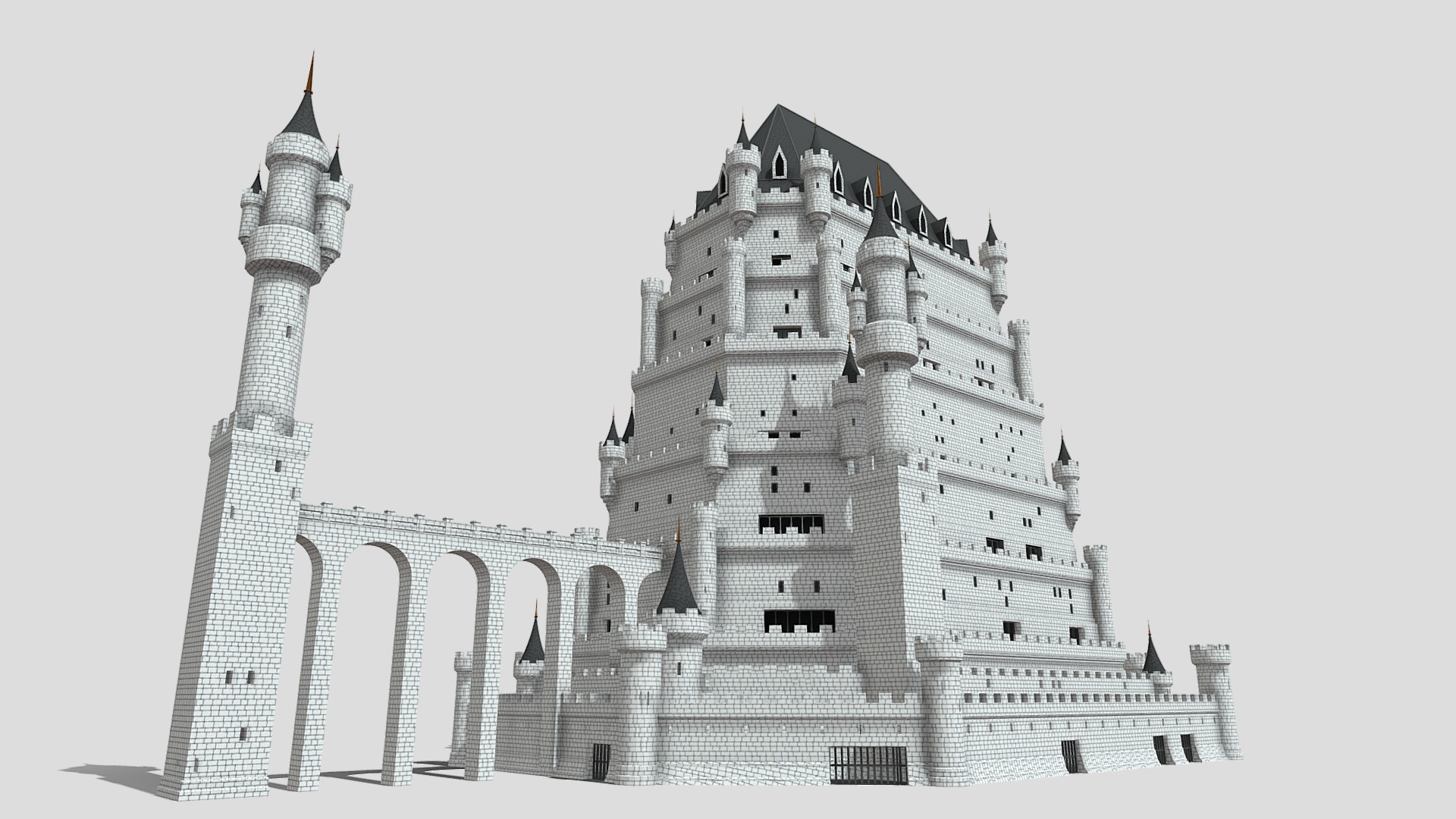3D model Fantasy Castle 011 - This is a 3D model of the Fantasy Castle 011. The 3D model is about a castle with towers.