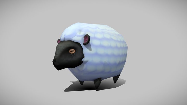 Handpainted Animated Sheep 3D Model