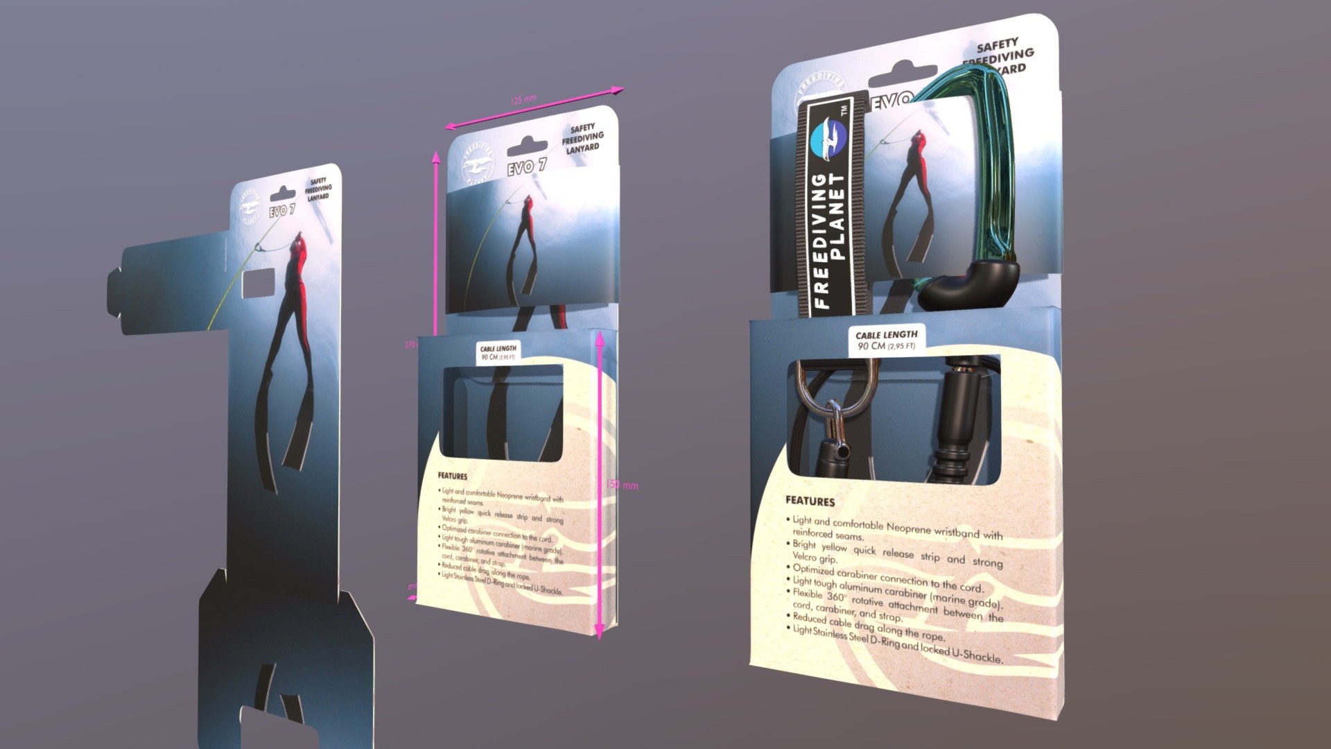 EVO 7 Lanyard Packaging 3D simulation Download Free 3D model by myoo