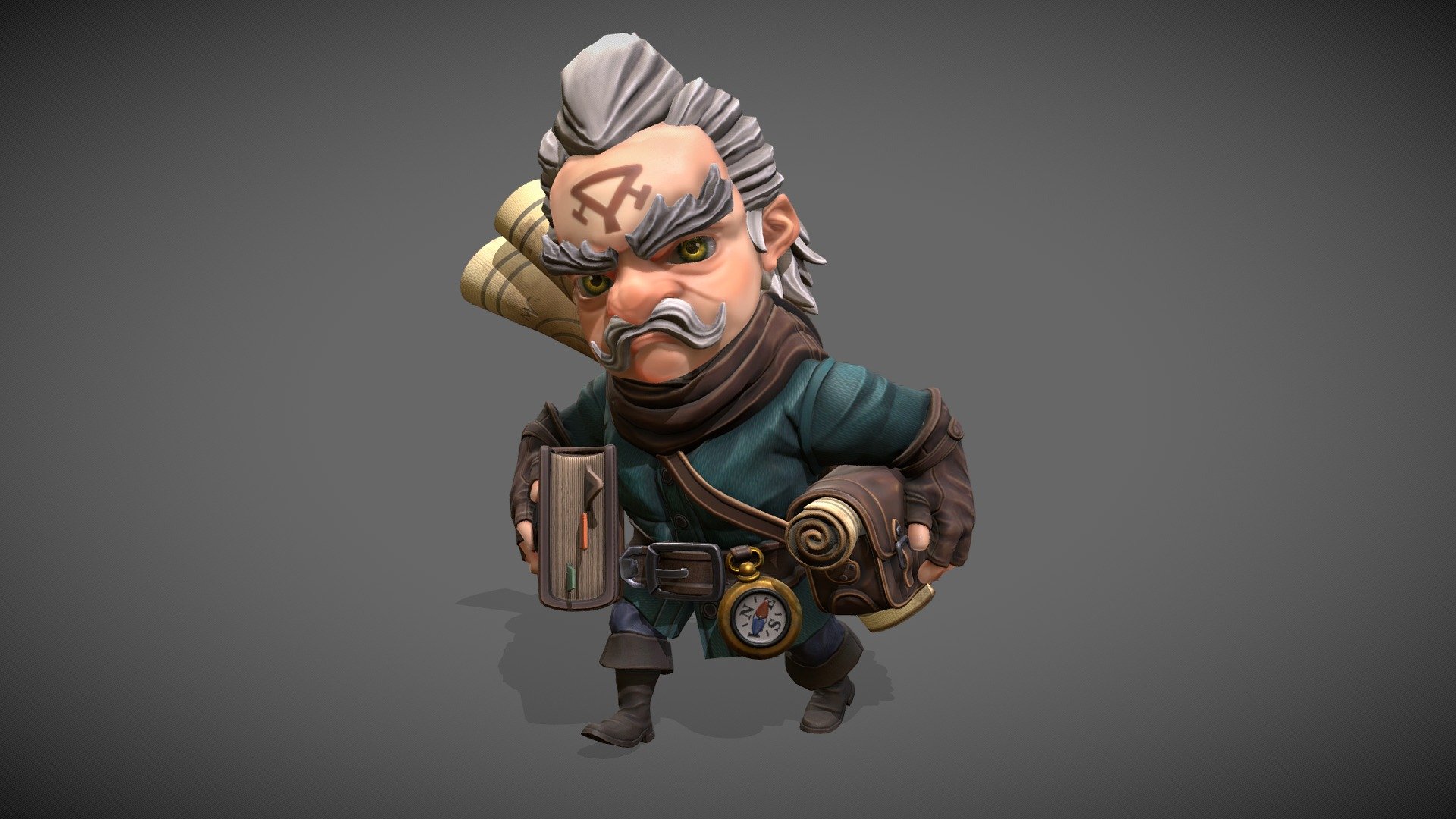 Dwarf Archaeologist Character (WingFox Course) - Download Free 3D model ...