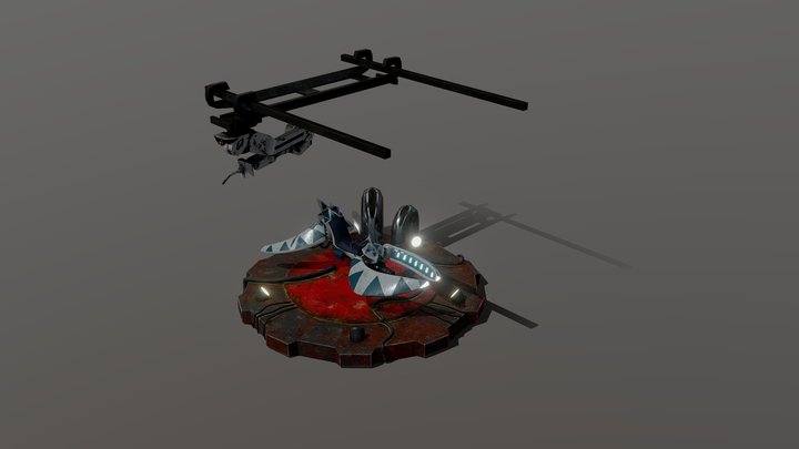 Sci-Fi Hover Bike Scene 3D Model