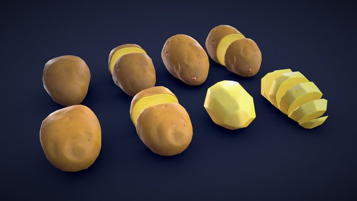 Stylized Potato - Low Poly 3D Model