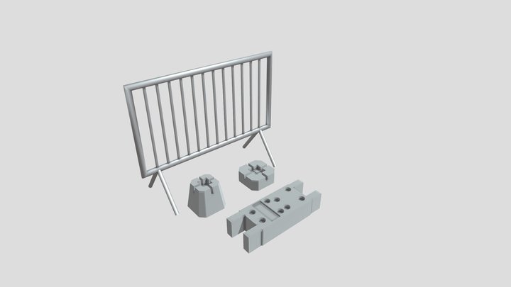 Barrier and Concrete blocks 3D Model