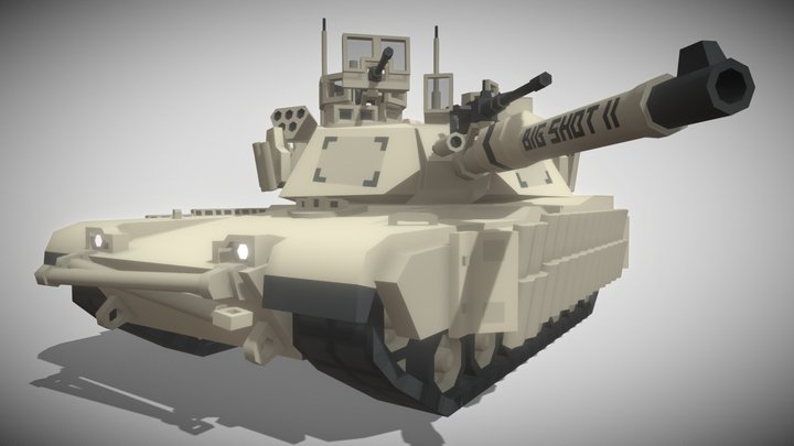 Low-poly M1A2 Abrams TUSK II [Unturned] 3D Model