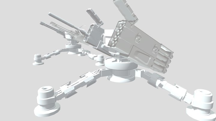 Rocket Turret And Machine Gun Turret (RIG) FREE 3D Model