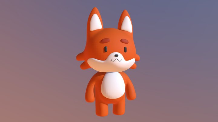 Cute fox. 3D Model