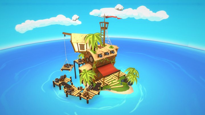 Battle of The Islands - Pirate Hangout 3D Model