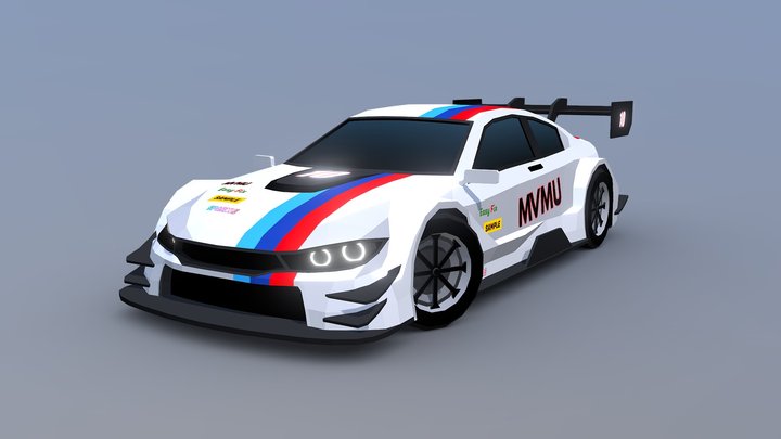 Low Poly GT Car 3D Model