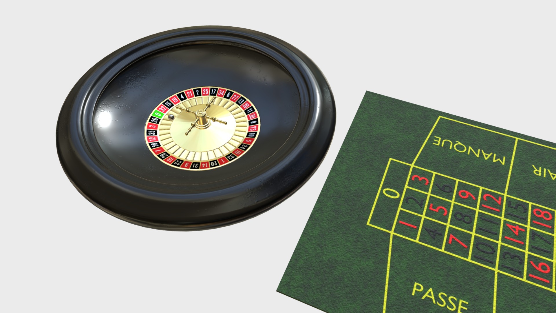 3D model Toy French Roulette - This is a 3D model of the Toy French Roulette. The 3D model is about a watch on a table.
