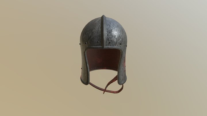 Damascus Steel Helmet 3D Model