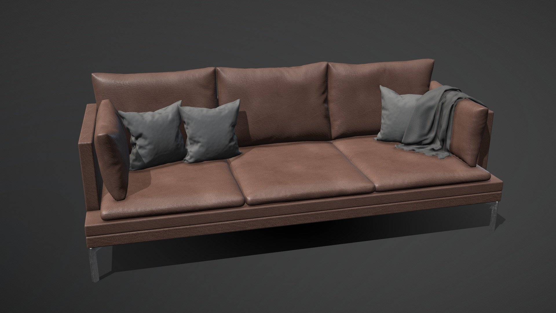 Leather Couch - Download Free 3D Model By Blaž Mraz (@Mraz3D) [82a393a ...