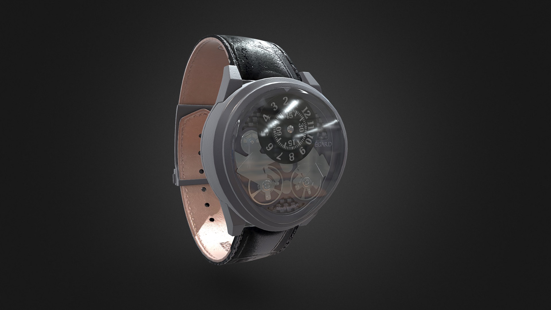 3D model Egard Watches - This is a 3D model of the Egard Watches. The 3D model is about a watch with a leather strap.