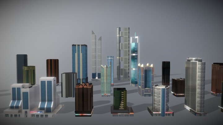 Dubai Towers Building Pack - Sheikh Zayed ST. 3D Model