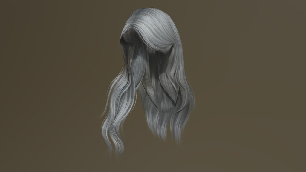 White Hair Arraged To One Side (With Bones)