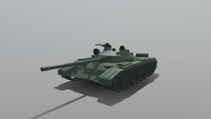 Low poly T-62 3D Model