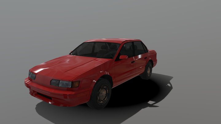 Generic 90's Sedan 3D Model