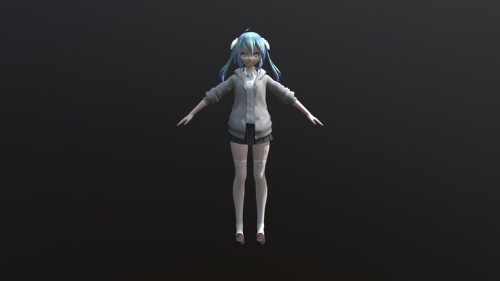 Tda Hood Miku 3D Model