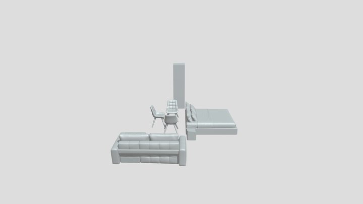 Mебель к капсуле 3D Model
