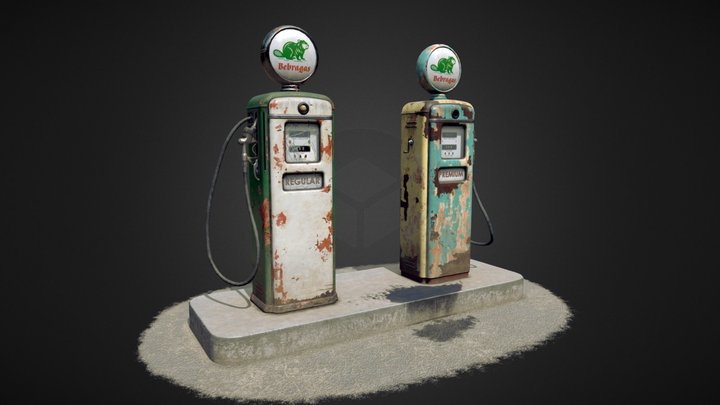 Old Gas Stations 3D Model