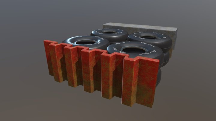 Tire Barrier 3D Model