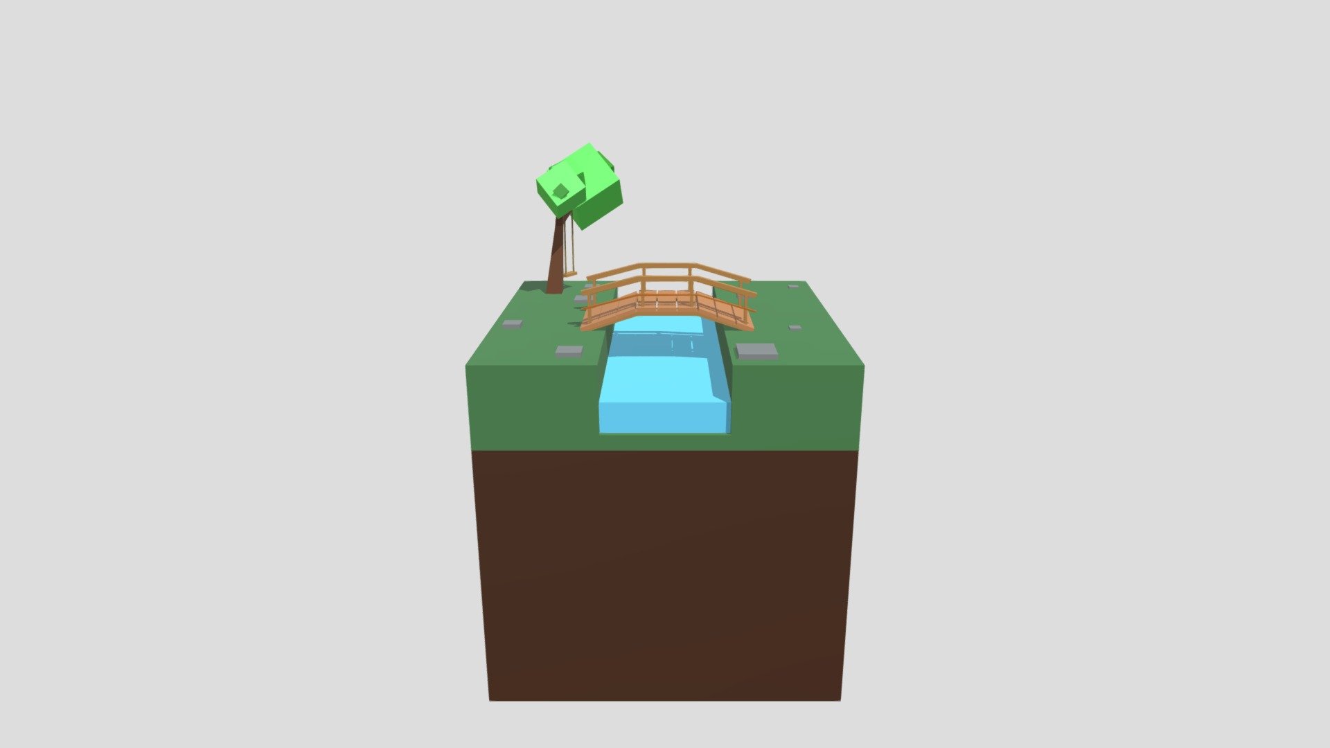 Lowpoly bridge scene